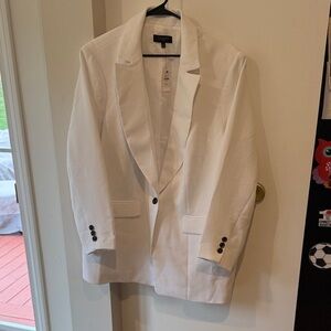 Talbot White Blazer with Button Details